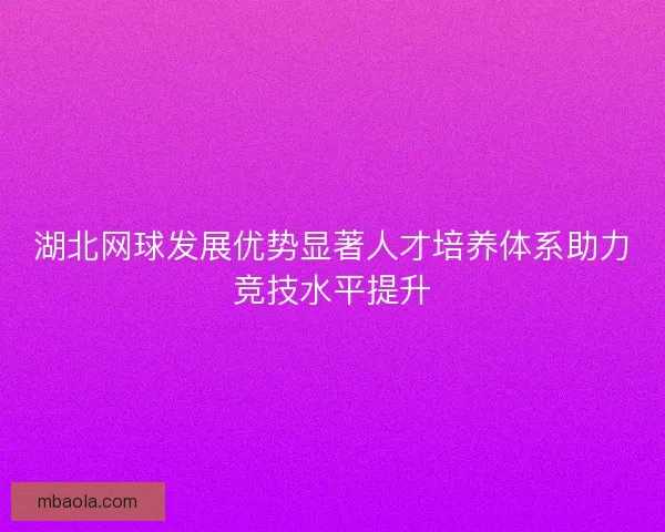 湖北网球发展优势显著人才培养体系助力竞技水平提升